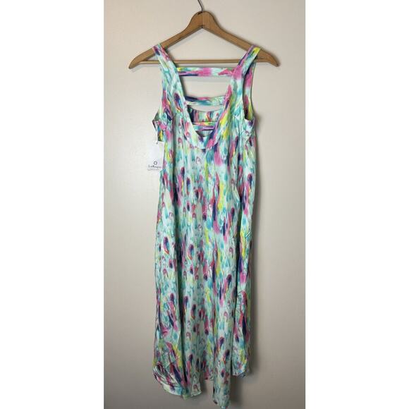 LaRoque Silk High Low‎ Water Color Maxi Dress NWT Sz S - Picture 4 of 4
